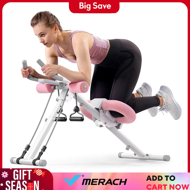 Ab Machine Adjustable Trainer Workout Foldable Knee Protection Abdominal Exercise Machine Core Ab Exercise System Trainer