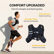 Weighted Vest with Ankle/Wrist Weights 6Lbs-30Lbs Body Weight Vest with Reflective Stripe, Size-Adjustable Workout Equipment for Strength Training, Walking, Jogging, Running for Men Women