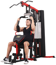 LX760 Multifunctional Full Home Gym System Workout Station with 122.5 Lbs Weight Stack, One Station with Leg Training Pedal, Comes with Installation Instruction Video, Ships in 5 Boxes