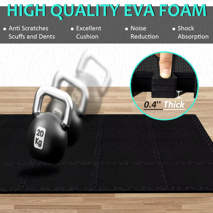 6/18Pcs Gym Flooring Set EVA Interlocking Foam Floor Tiles for Home Gym Play Workout Exercise Mats Fitness Puzzle Exercise Mat