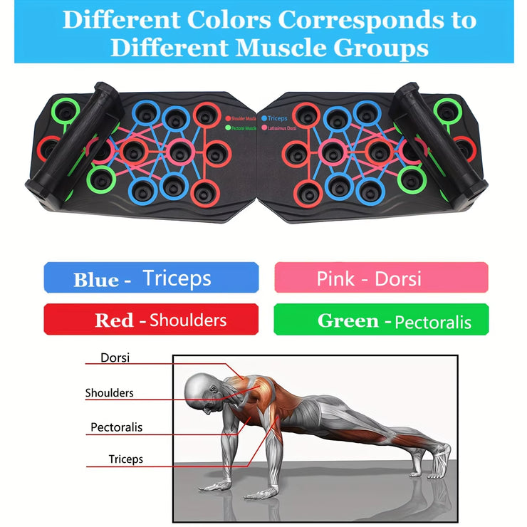 1Pc Multifunctional Push up Board, Portable Foldable Push-Up Board, Home Workout Equipment, for Chest Muscle Exercise